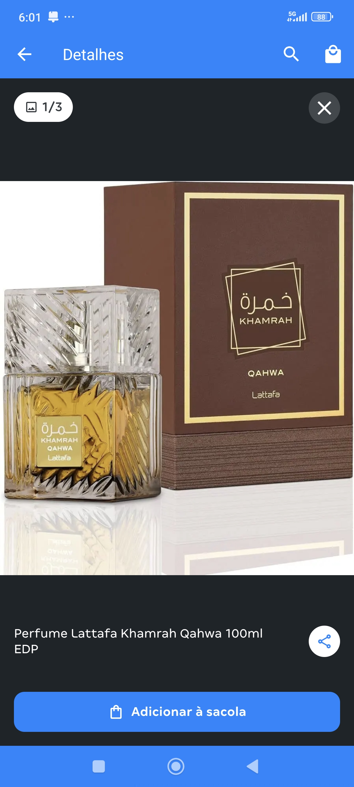Khamrah Qahwa (cafè) Lattafa Eau de parfum - 100ml 