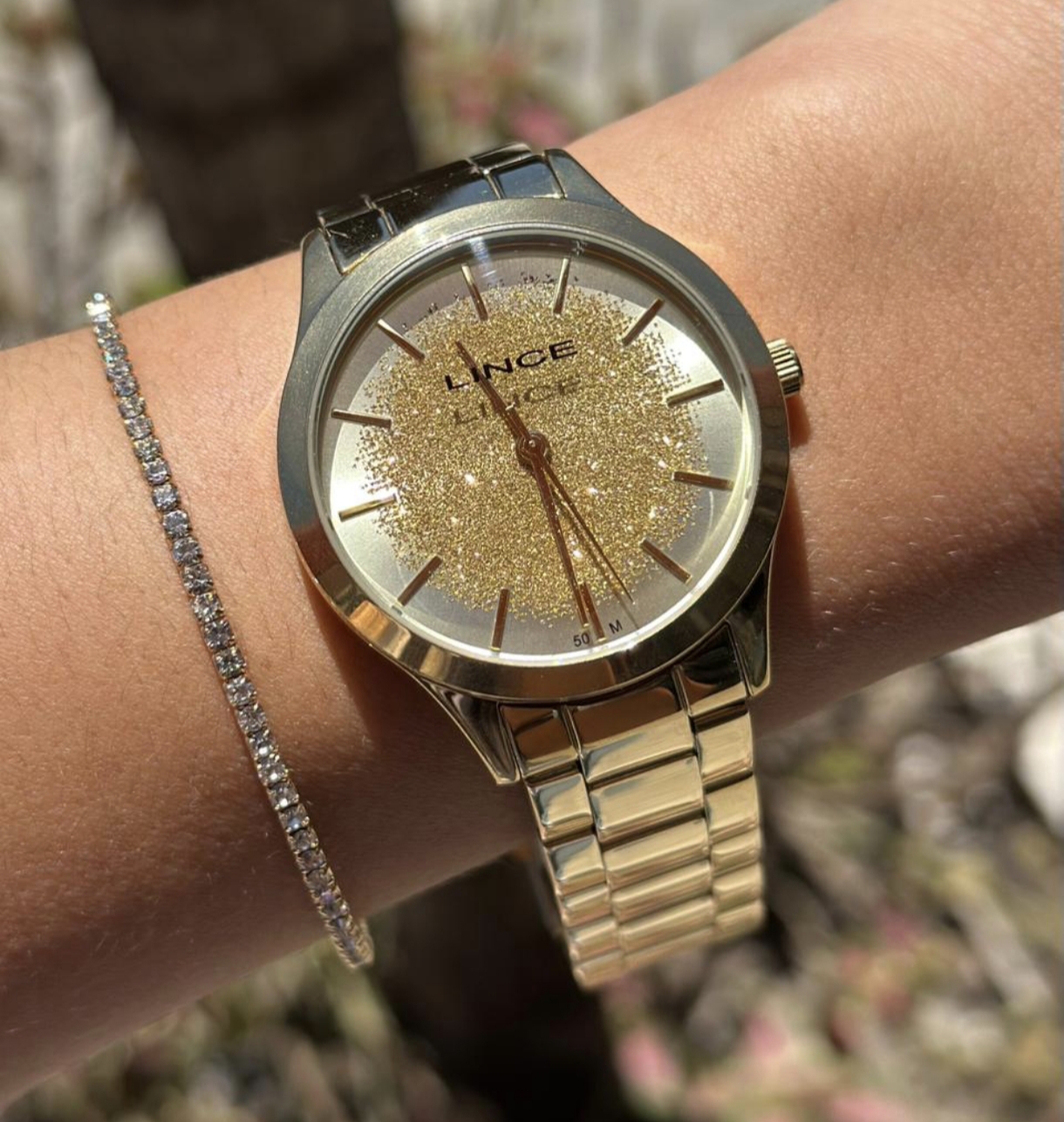 RELÓGIO LINCE FUNDO BRILHOSO