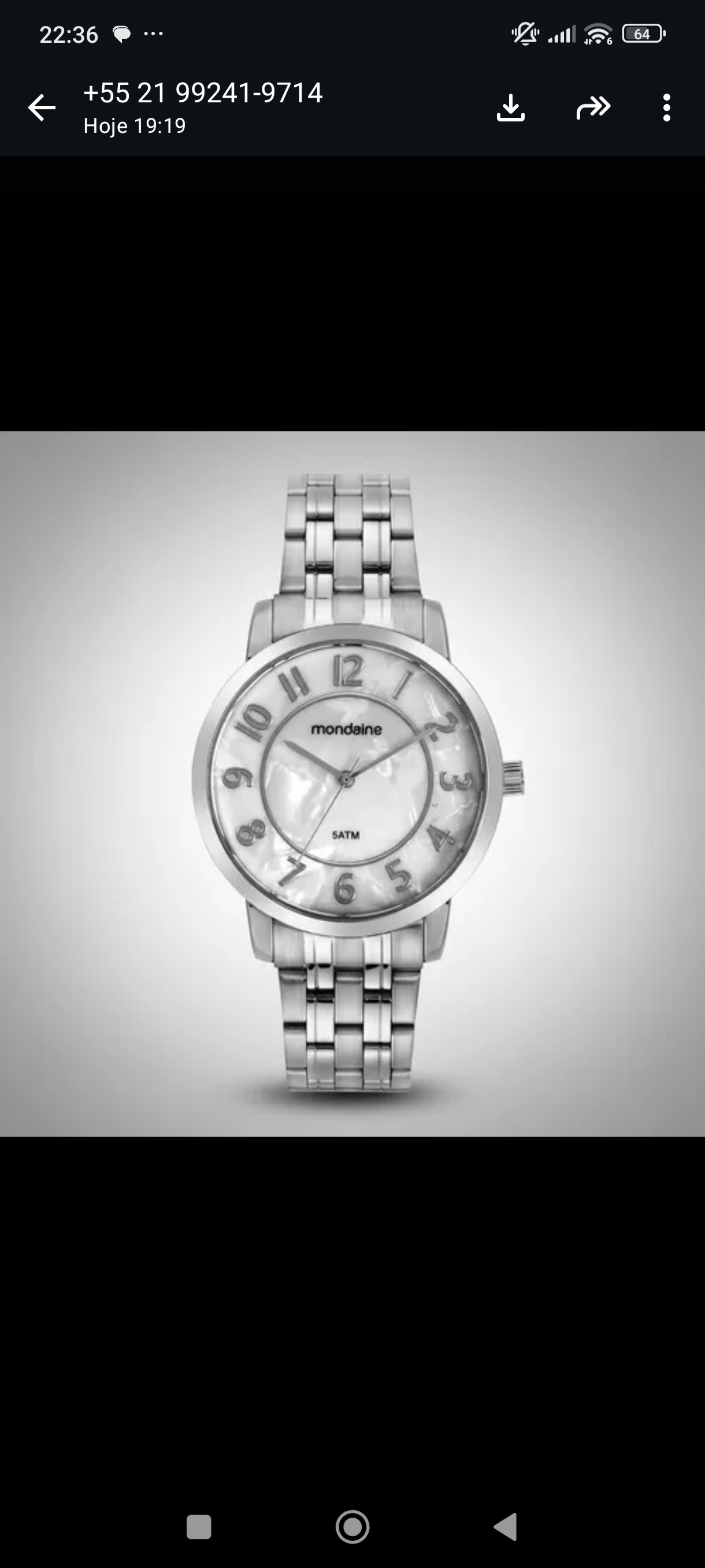 RELÓGIO MONDAINE PRATEADO