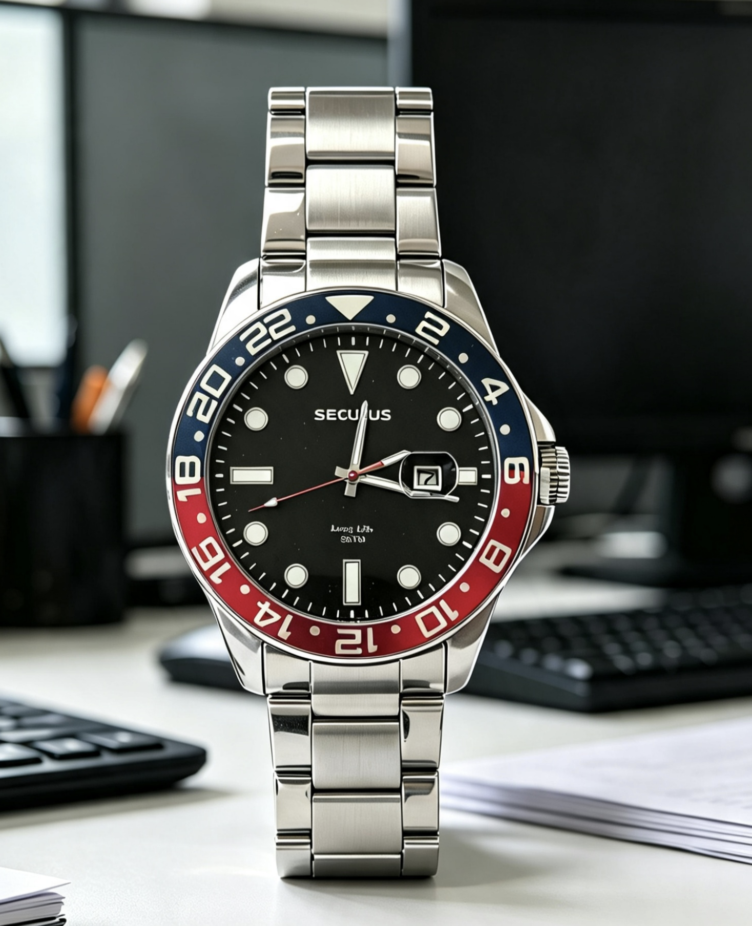Relógio Seculus Long Life Casual Fundo Preto